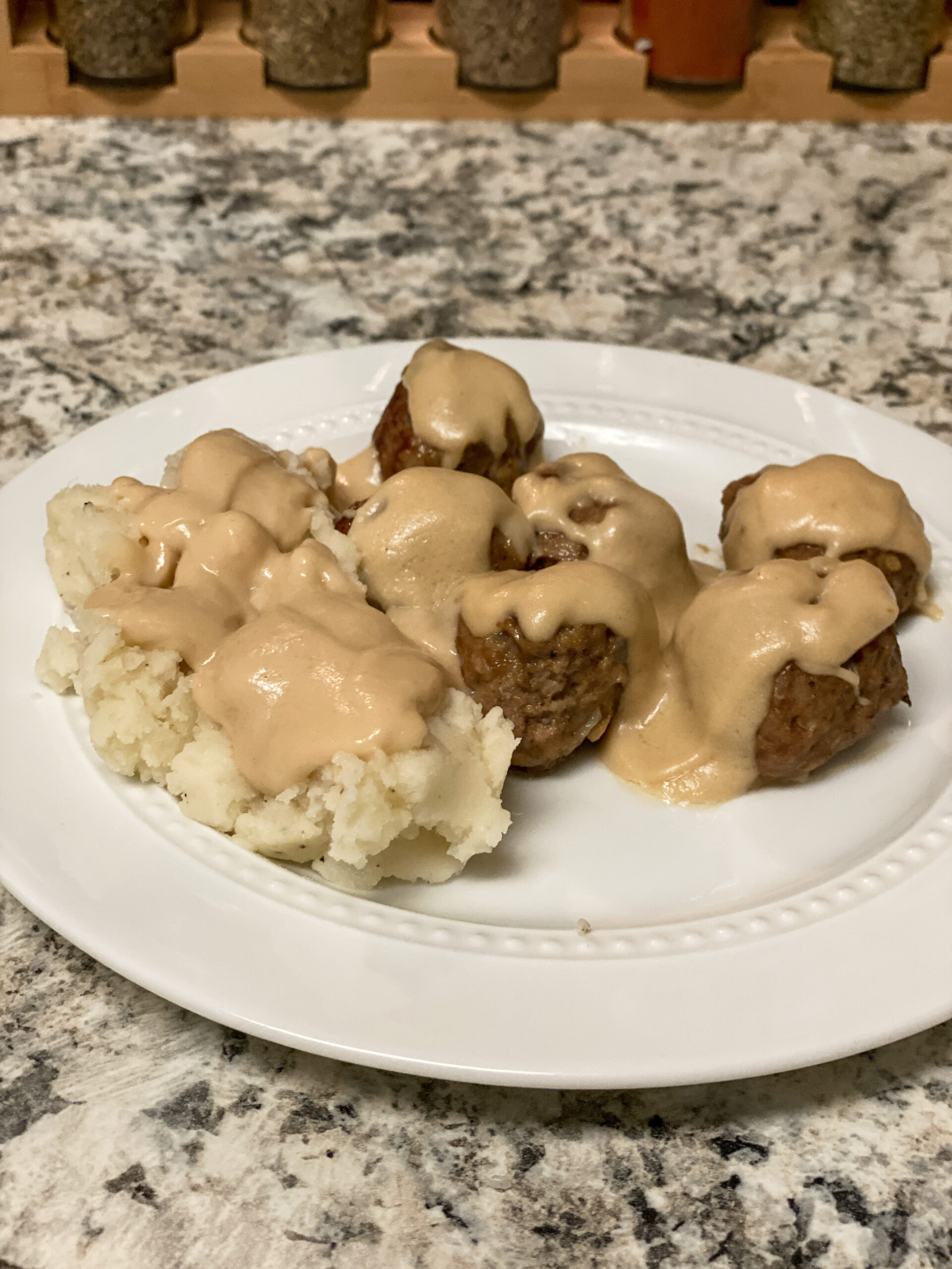 IKEA Swedish Meatballs and mashed potatoes